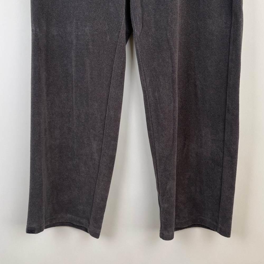 Barefoot Dreams Beach Cozy Terry Crop Wide Leg Carbon Grey Lounge Pants Medium - Picture 5 of 10